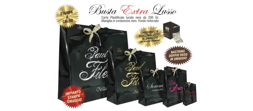Shopper personalizzate LUSSO EXTRA NERE LUCIDE
